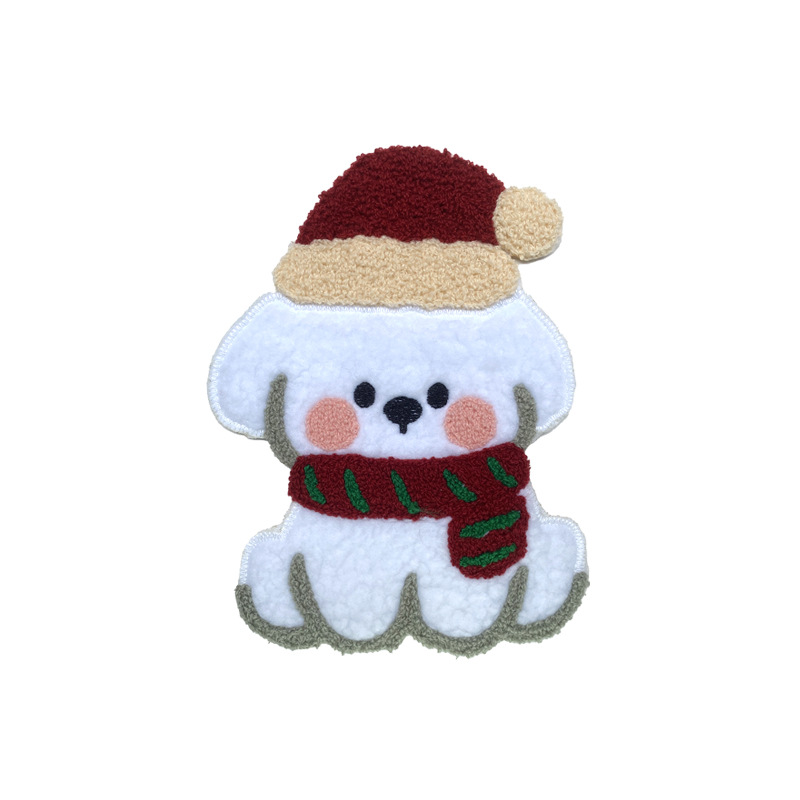 卡通时尚刺绣布贴小狗补丁贴衣服装饰包包羽绒服修补破洞贴布辅料白底实物图