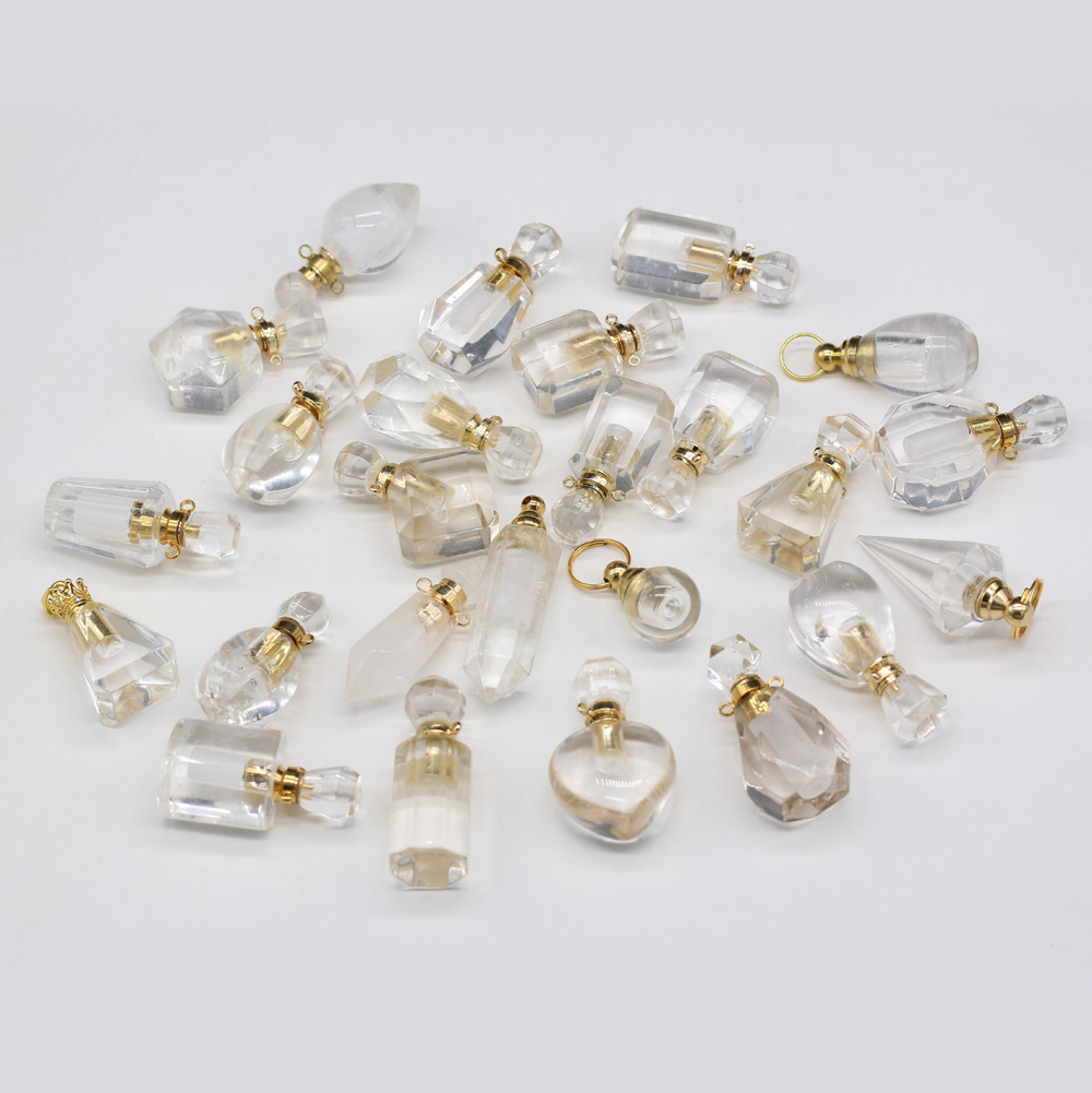 Exquisite natural semi-precious stone perfume bottles, white crystal, various shapes, DIY accessories, fashionable and exquisite wholesale production Application Scenario