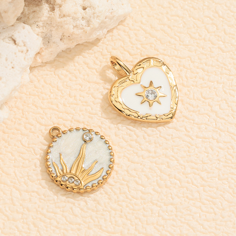 Cross-border European and American Sun, Moon, Stars, Girl Series Fresh stainless steel oil-dripping DIY pendant accessories Application Scenario