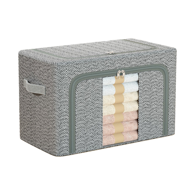 Clothing storage box, household large-capacity quilt and garment storage box, wardrobe organization box, fabric folding storage basket Item Picture