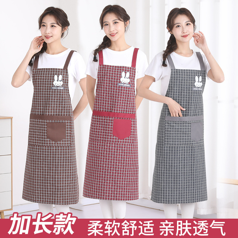 加长过膝围裙加大过膝中厚款厨房家用男女防污围腰耐脏工作服背带