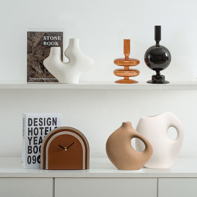 现代北欧高级感大地色软装摆件家居样板间客厅电视柜酒柜艺术装饰