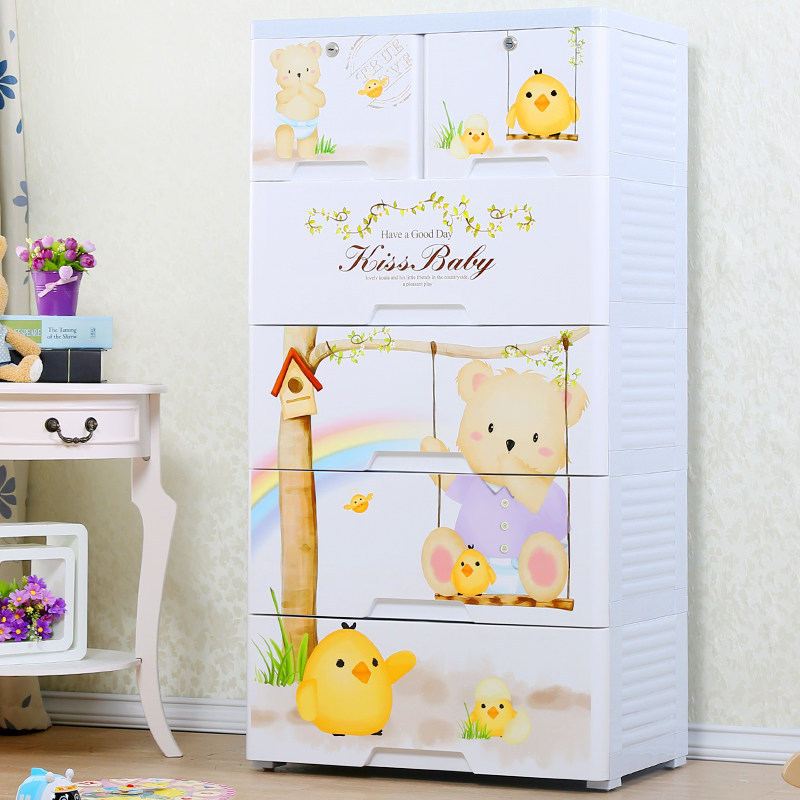 Baby wardrobe, children's storage cabinet, extra-large, widened and thickened, baby clothes storage cabinet, plastic household simple wardrobe Application Scenario