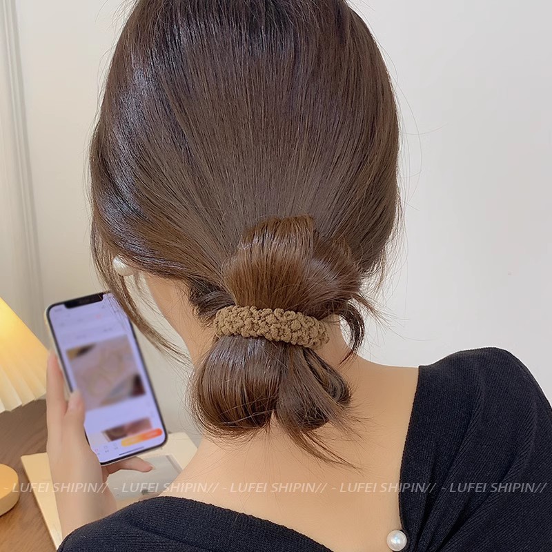 高弹力耐用发绳女加粗不伤发头绳发圈2024年新款扎头发橡皮筋头饰详情图4