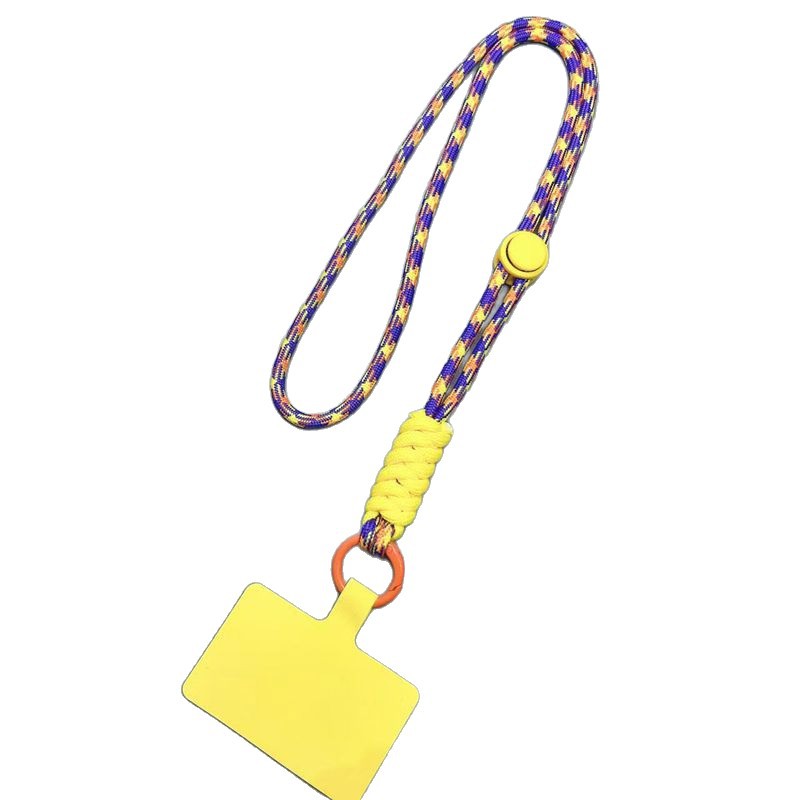 Color-blocked knotted phone lanyard, creative hand-woven neck lanyard, phone case keychain, detachable anti-loss lanyard Item Picture