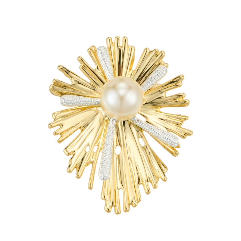 Source factory's light luxury and high-end firework brooch, copper alloy two-color gold electroplated three-dimensional pin, can be sent in mixed batches on behalf Item Picture