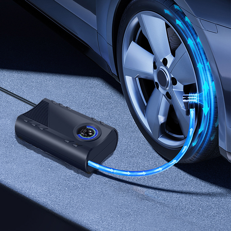 Portable car air pump, car tire air pump, motorcycle and bicycle electric air pump with pressure gauge Application Scenario