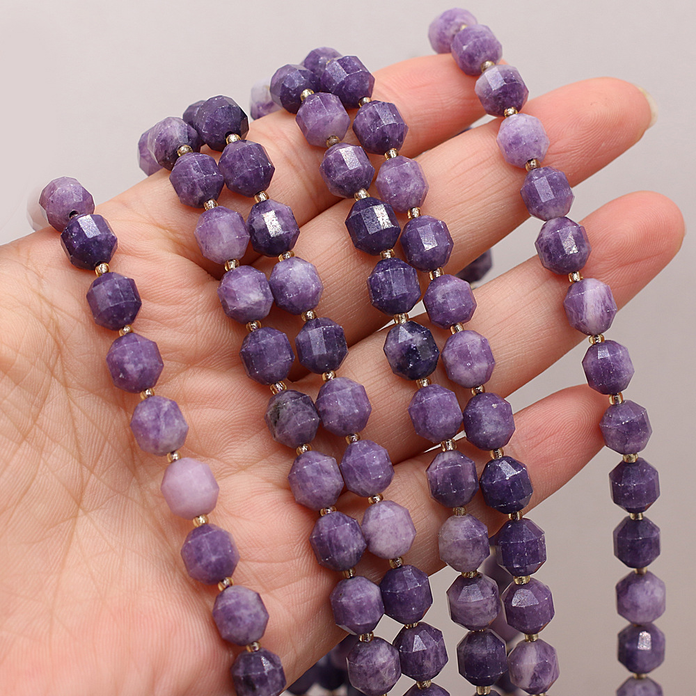 Wholesale of natural rose quartz rough stone cut surface bucket beads, crystal agate, diy jewelry accessories, semi-finished products, handcrafted beads Specification image