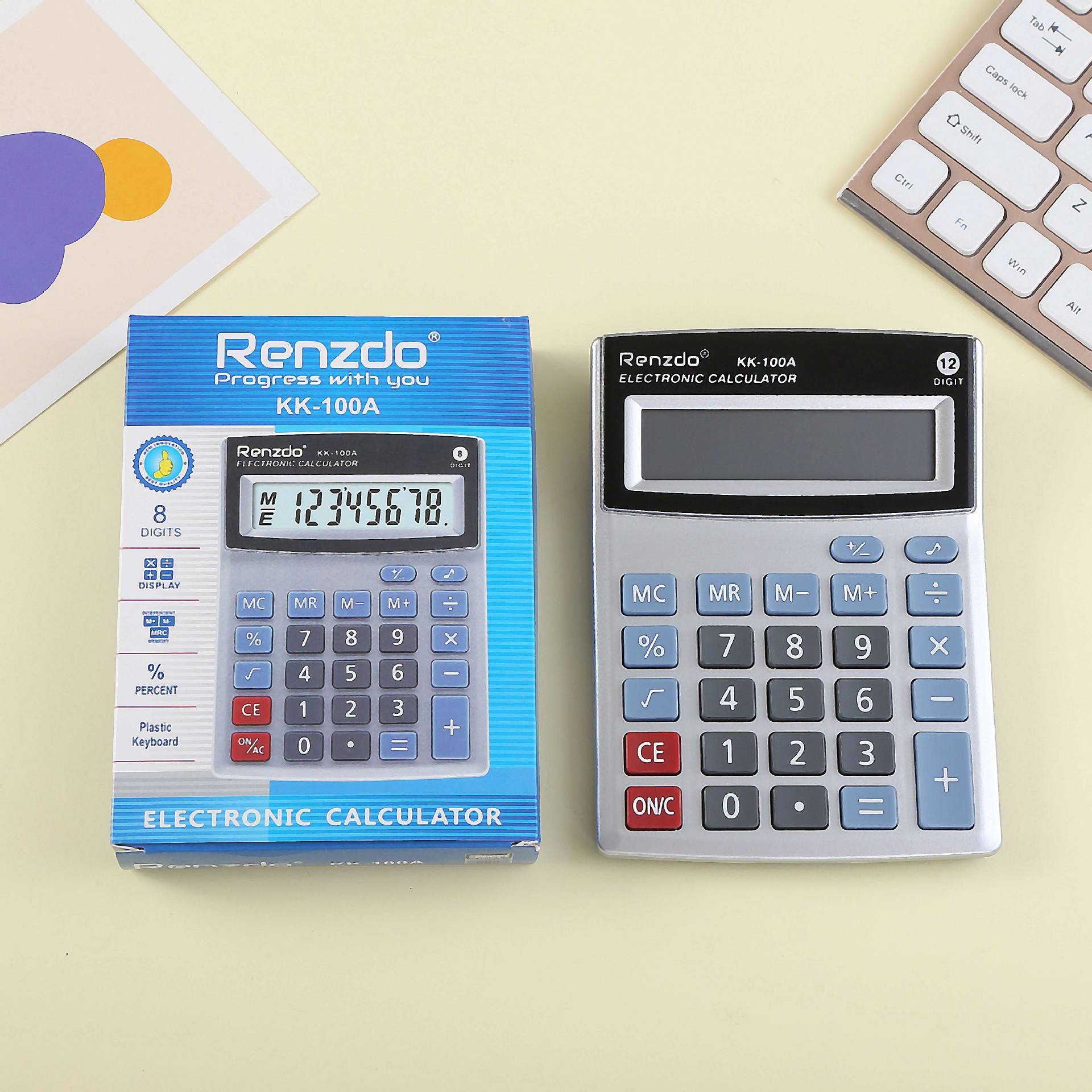 KK-100A manufacturer's batch of 12-digit multi-functional large screen for office use, specifically designed for accounting purposes Specification drawing