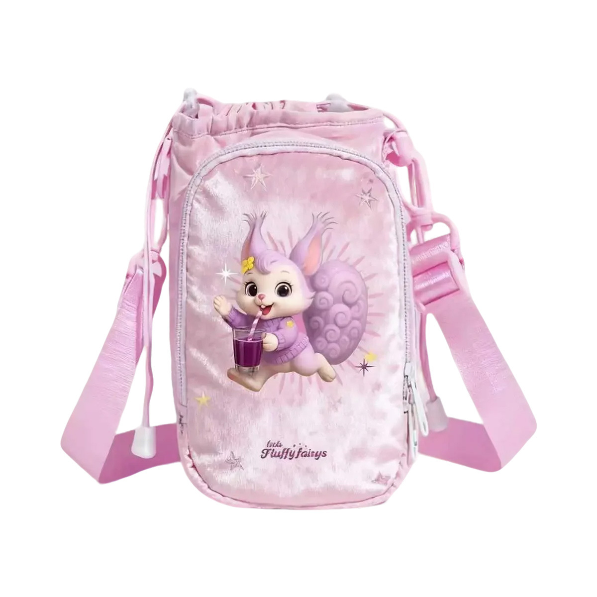 2025 New Love Cartoon Water Cup Storage Bag for Students and Girls, portable external hanging canvas cup sleeve Item Picture