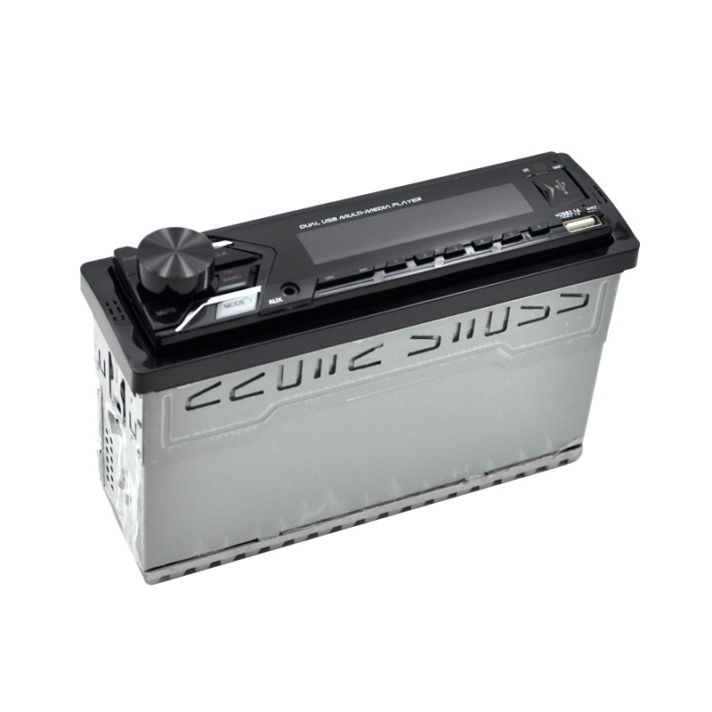 Pewo's new color lighting car Bluetooth player, MP3 card insert, USB flash drive, TF card, AUX high-power 12V card machine Item Picture