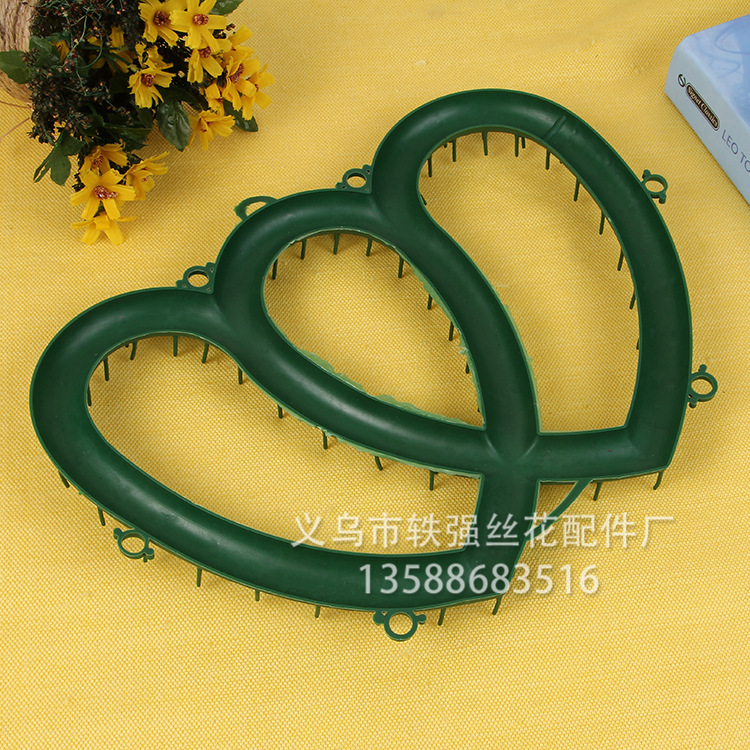 双心花架心型架子塑料架子婚庆花婚车用架子仿真花架假花制作材料产品图