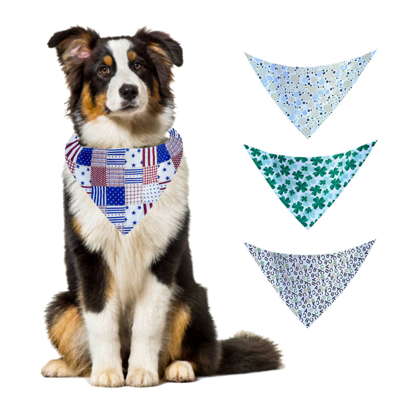 Rongka Pet Cross-border's new fashionable pet triangle towel decoration, dog and cat drool wipes, pet bibs and scarves details Picture