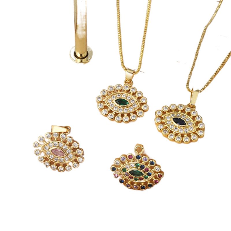 A trendy, personalized and high-end necklace featuring 18k gold copper-plated Devil's Eye in cross-border fashion from Europe and America Item Picture