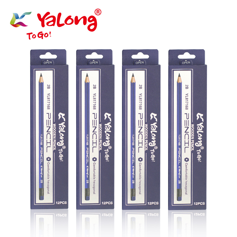 Cross-border exclusive high-quality softened wood 2B pencils, 12 pieces per box standard sketch pencil set Specification image