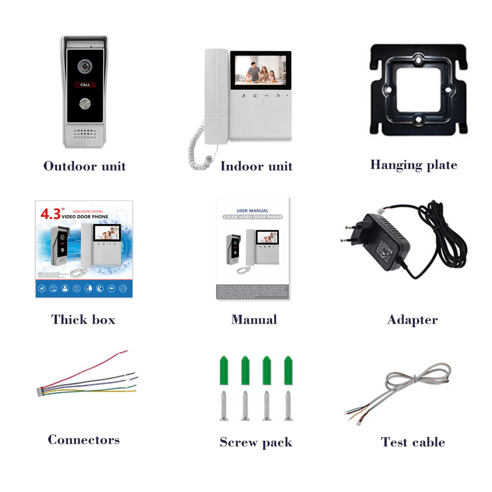 4.3-inch telephone/video doorbell/Compact with handle/doorbell/Villa doorbell/building export wholesale doorbell Application Scenario