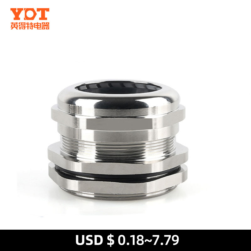 Factory direct supply of pg type custom gran head brass nickel-plated metal waterproof connector for metal cables full figure