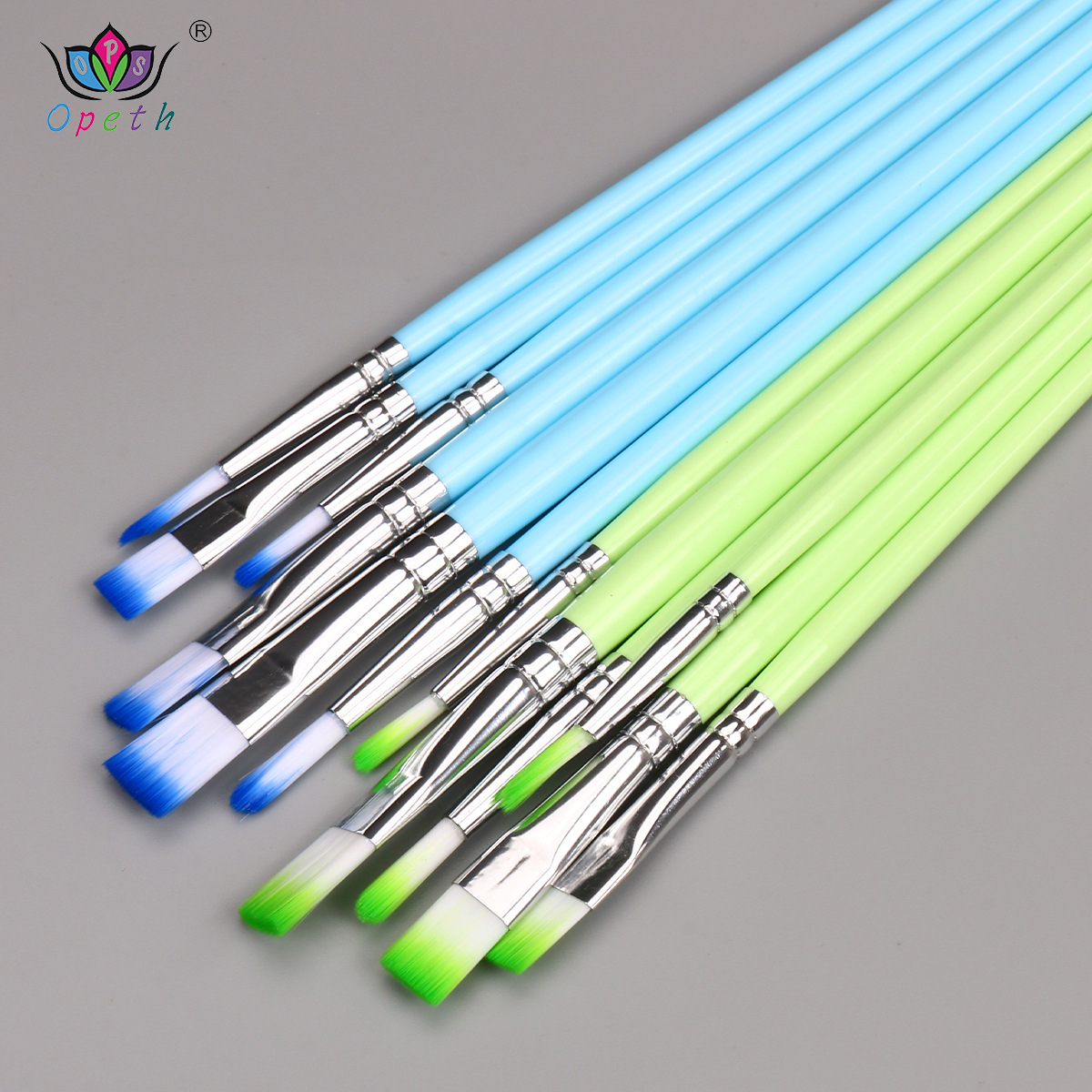 Cross-border nylon wool macaron color series brush set of 6 colored plastic painting brushes, special brushes for art Application Scenario