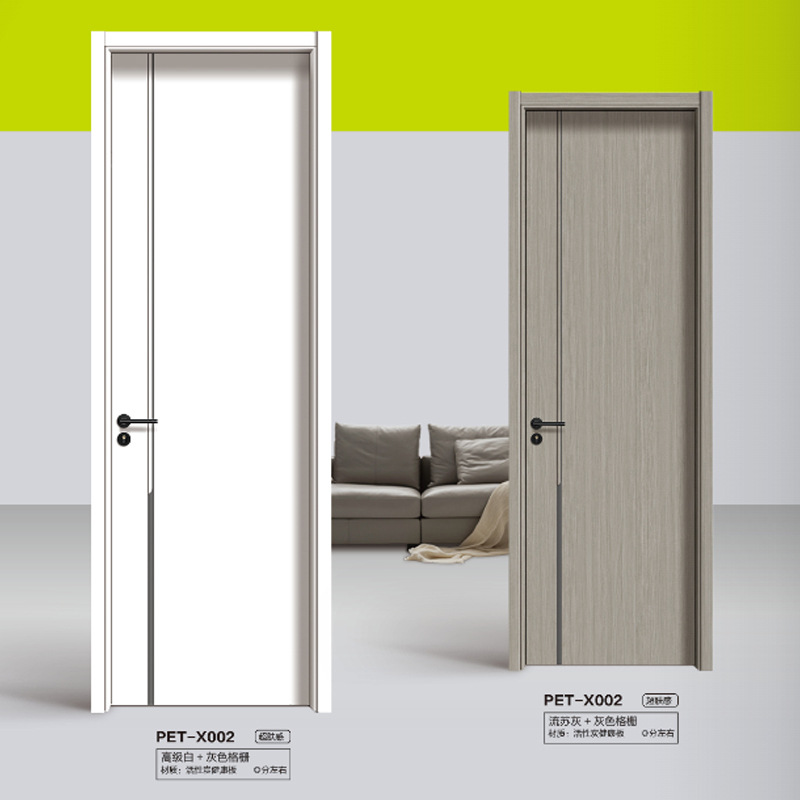 PET卧室门家用肤感实木复合平开房间门碳晶门室内静音门细节图