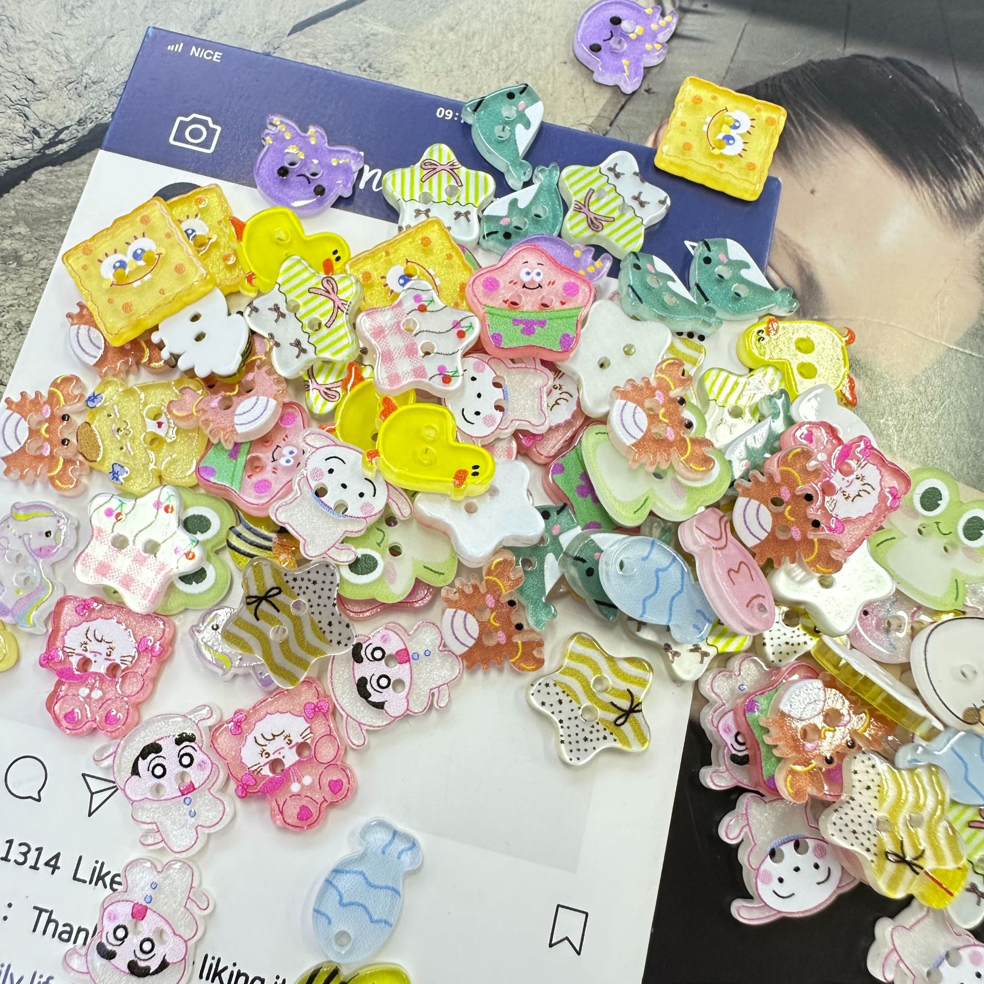 新款可爱卡通动物盲盒纽扣DIY异形手作幼儿园娃衣装饰品配件缝纫