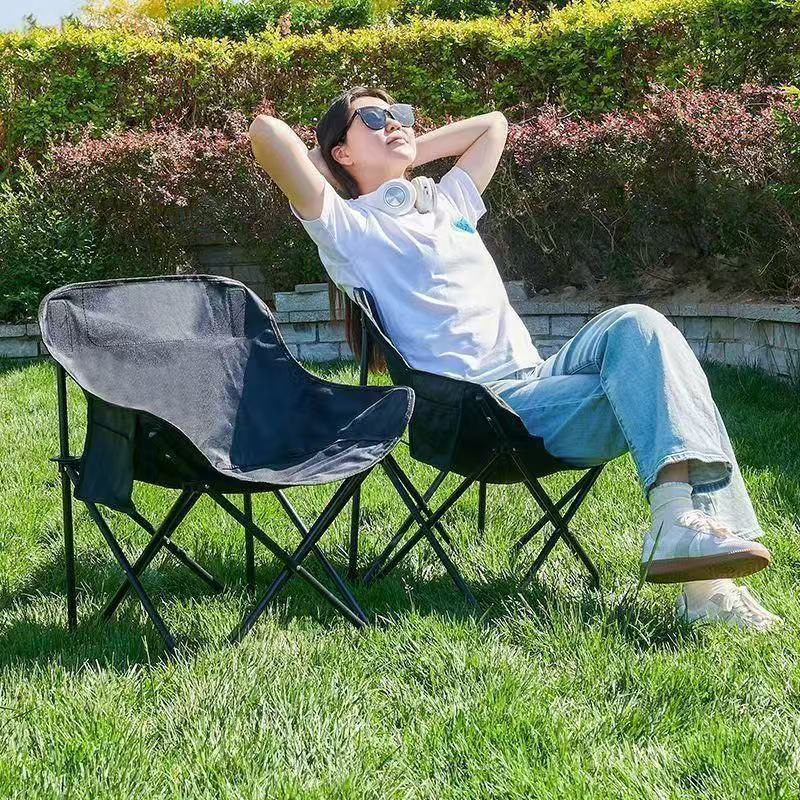 户外便携折叠椅月亮椅露营椅聚餐画画车载便携休闲椅折叠椅钓鱼椅细节图