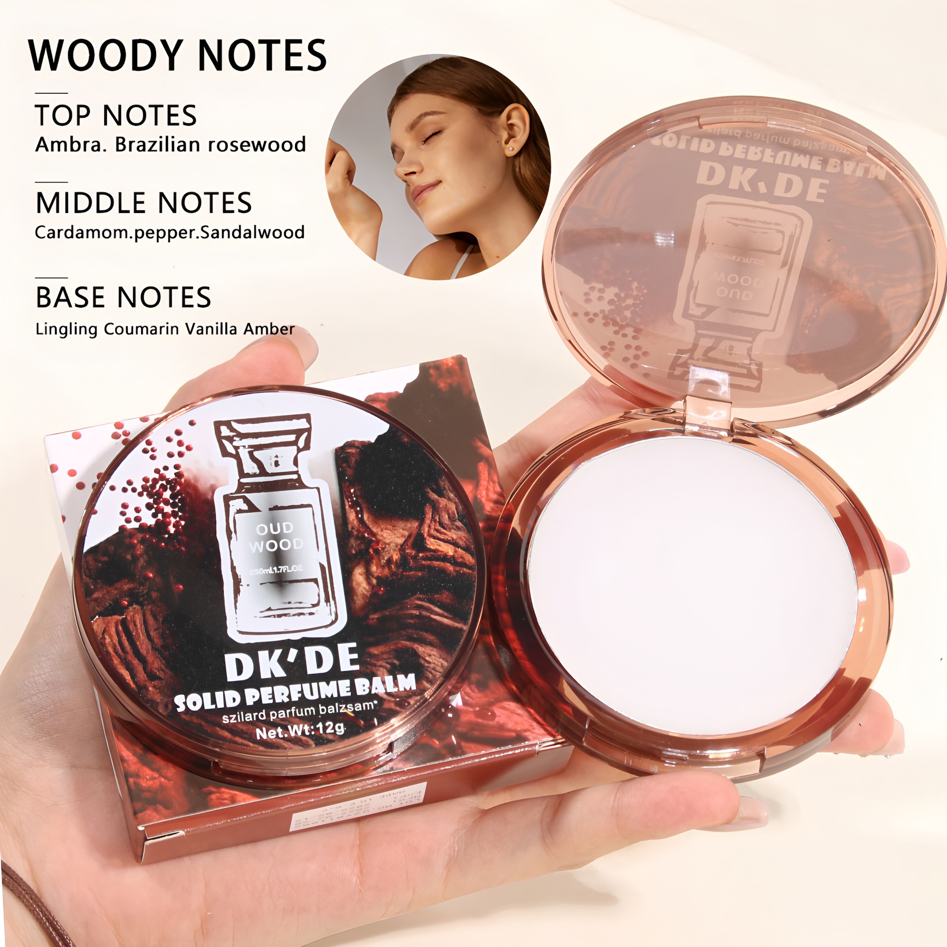 【跨境专供】DK'DE固体香膏持久留香清新淡雅便携涂抹式香体膏产品图