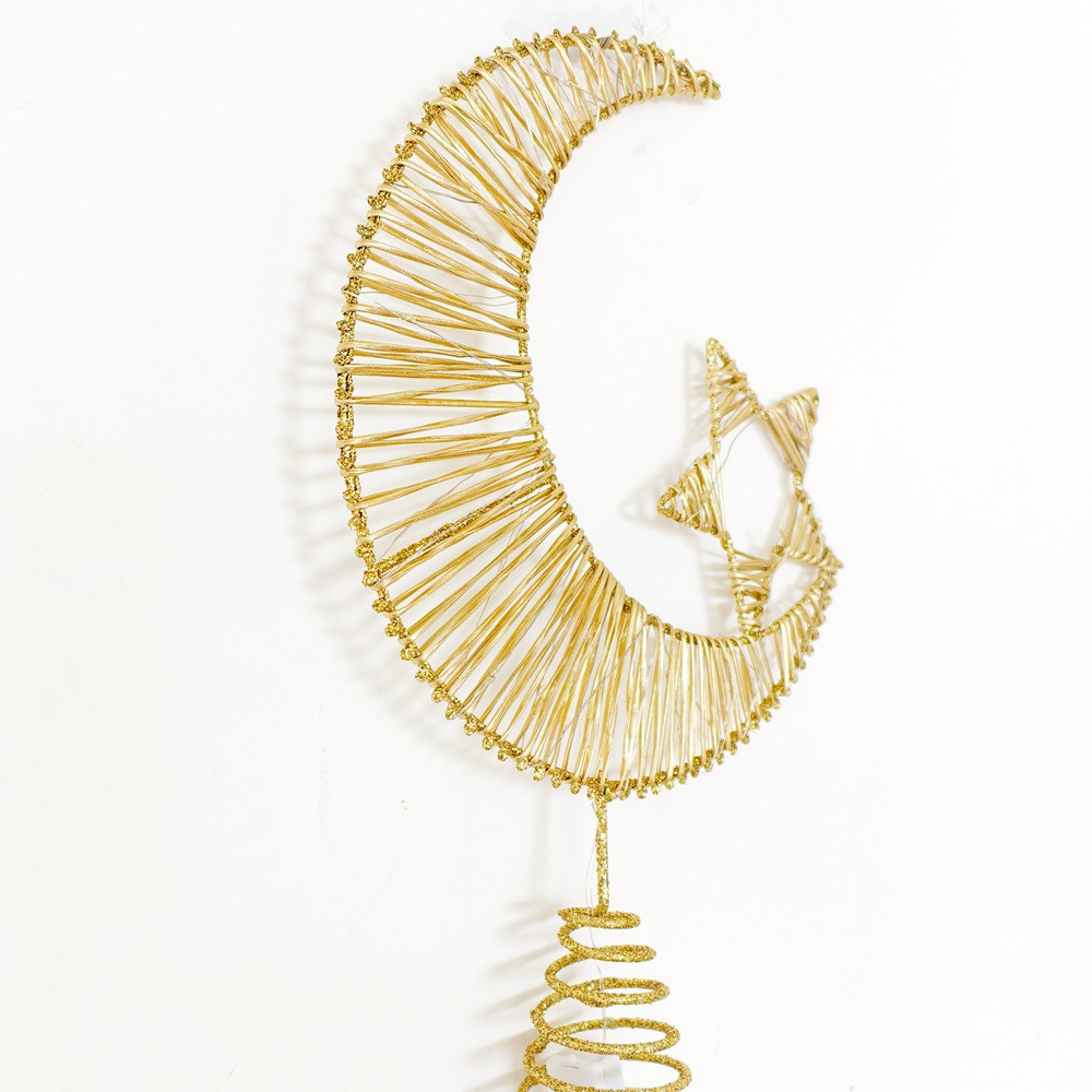 Cross-border Middle East star and moon decorative hanging ornaments, festival supplies, ornaments, powder-sprinkled luminous geometric handicrafts, ironwork Application Scenario
