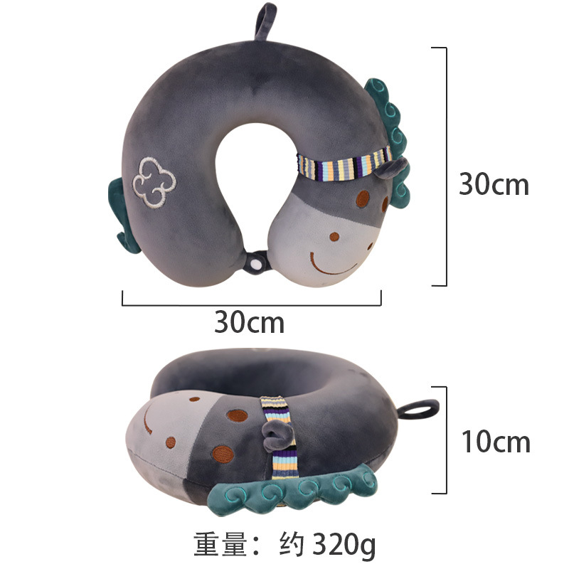 Memory foam cartoon Pony U-shaped pillow, Recreation House cartoon protective neck pillow, car neck pillow, order customization Specification image