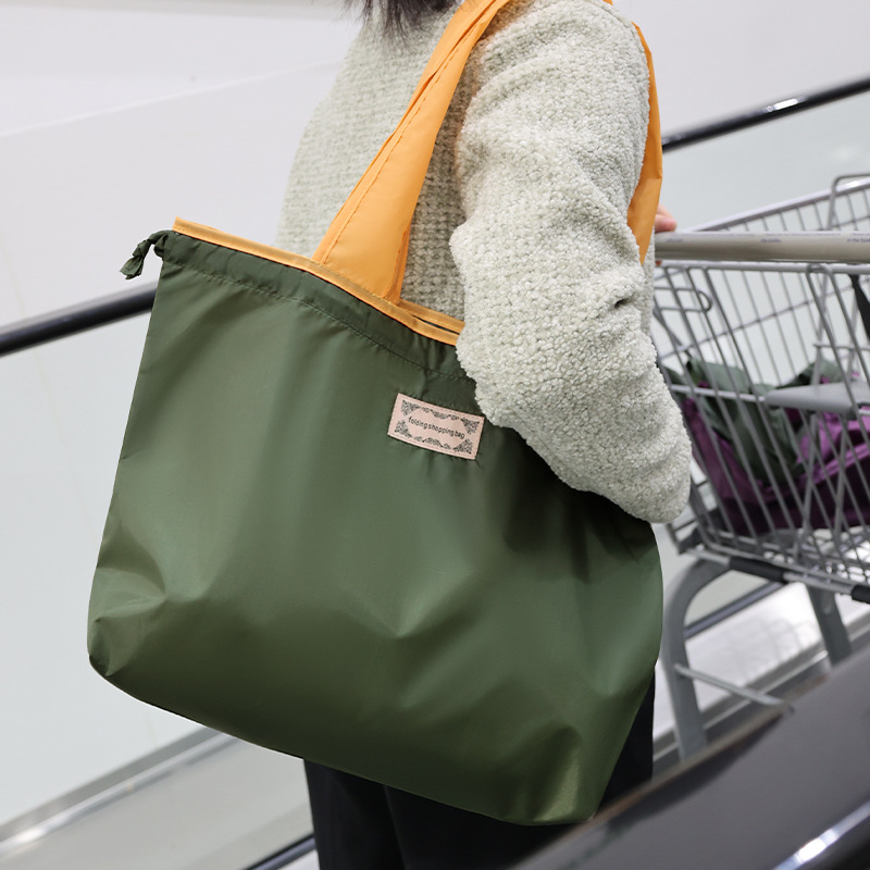 绿色可折叠购物袋密封袋尼龙塑料袋床上用品三件套包装袋