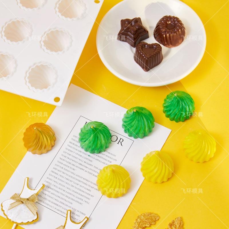 15连小旋风慕斯蛋糕模具小洋葱头包子硅胶模具甜品巧克力烘焙模具