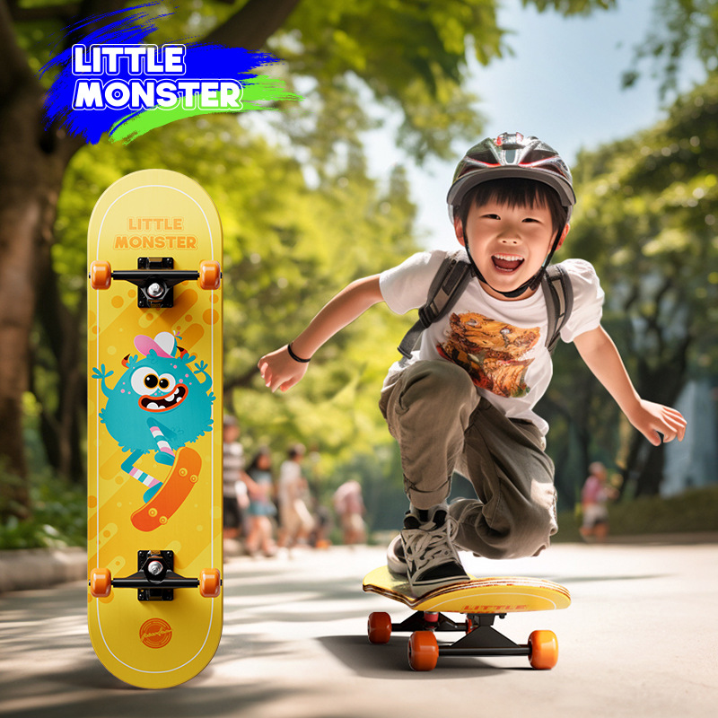 飞尔顿长板滑板初学者儿童陆地冲浪板男生青少年滑板车专业双翘板