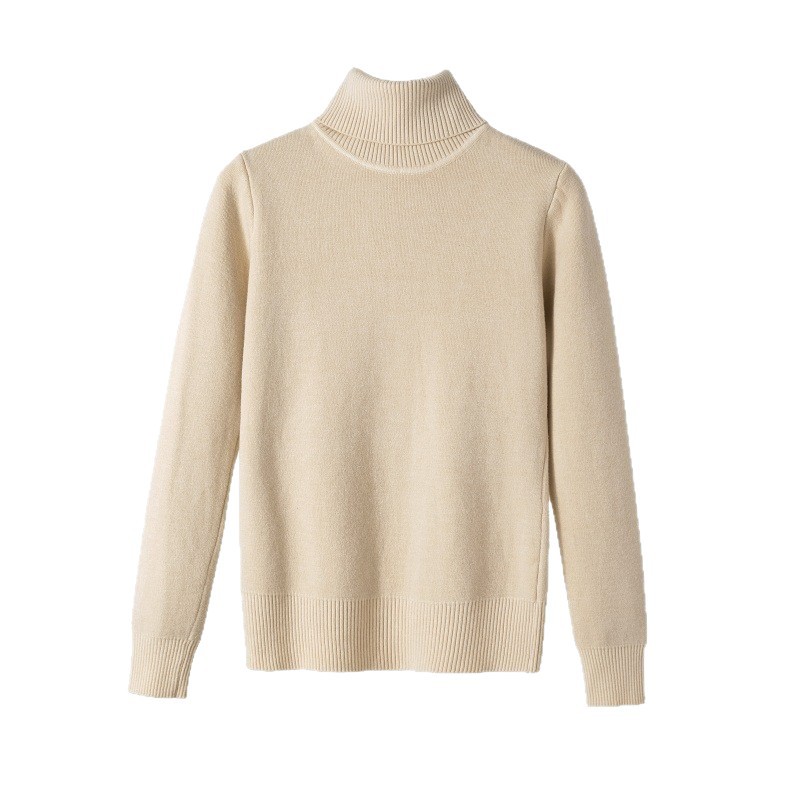 High-neck sweater for women, thickened with fleece, 2025 autumn/winter new style, one-piece mink fleece inner layer top, thick base layer for women's winter Item Picture