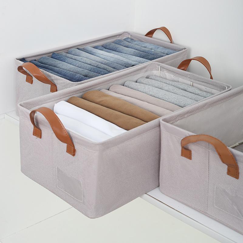 Velvet storage box, foldable and washable, hand-held storage box for household clothes, pp board odorless storage box