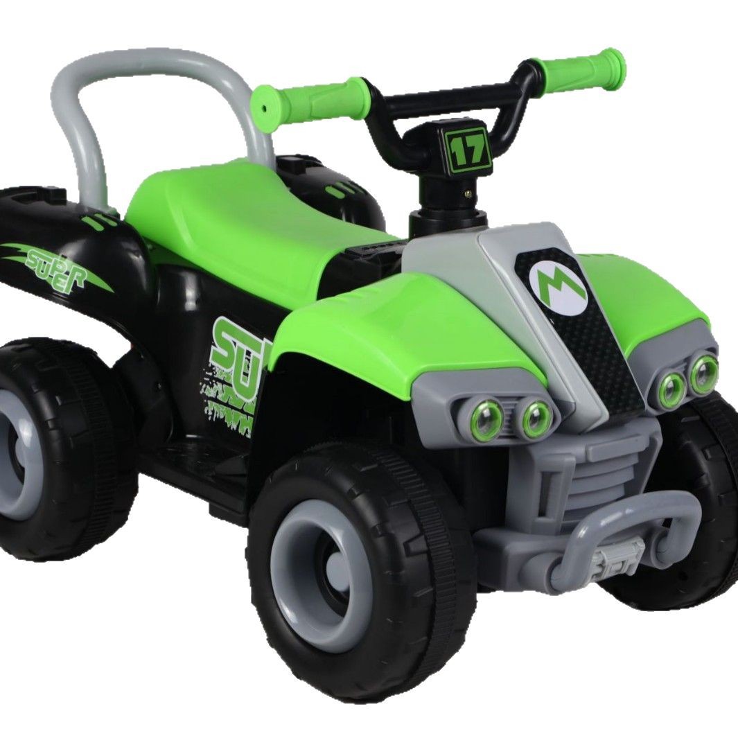 儿童电动车四轮沙滩越野车1-5岁男女宝宝可坐人遥控电动白底实物图