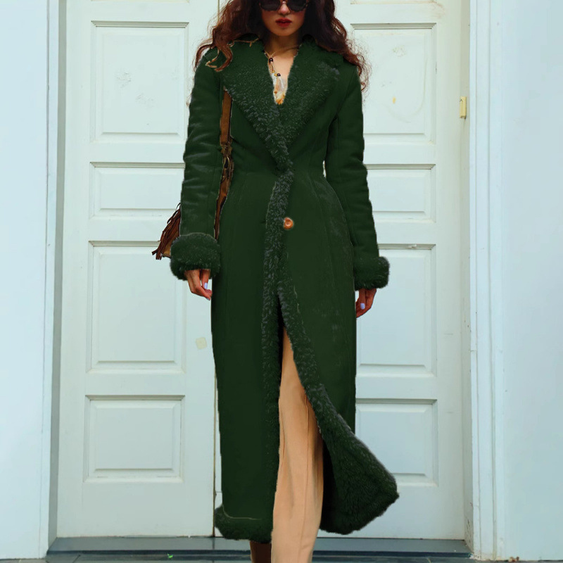 European and American cross-border 2025 autumn/winter thickened women's coat wish Amazon extended warm coat Large size anti-freezing cotton coat Specification drawing