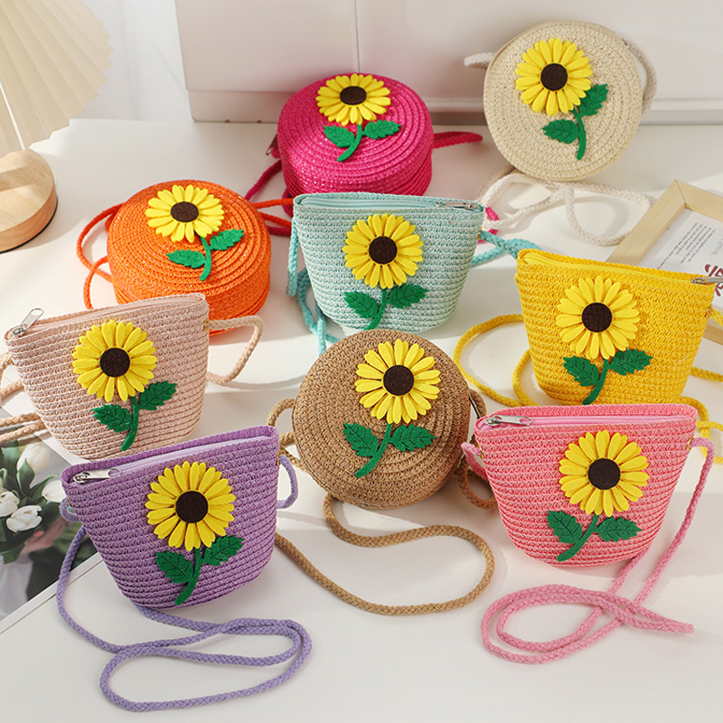 Verano niños bolsas mujer lindo niño crossbody seaside bolsa de hierba tejido bolsa 2025 nueva niña bolsa de hierba details Picture