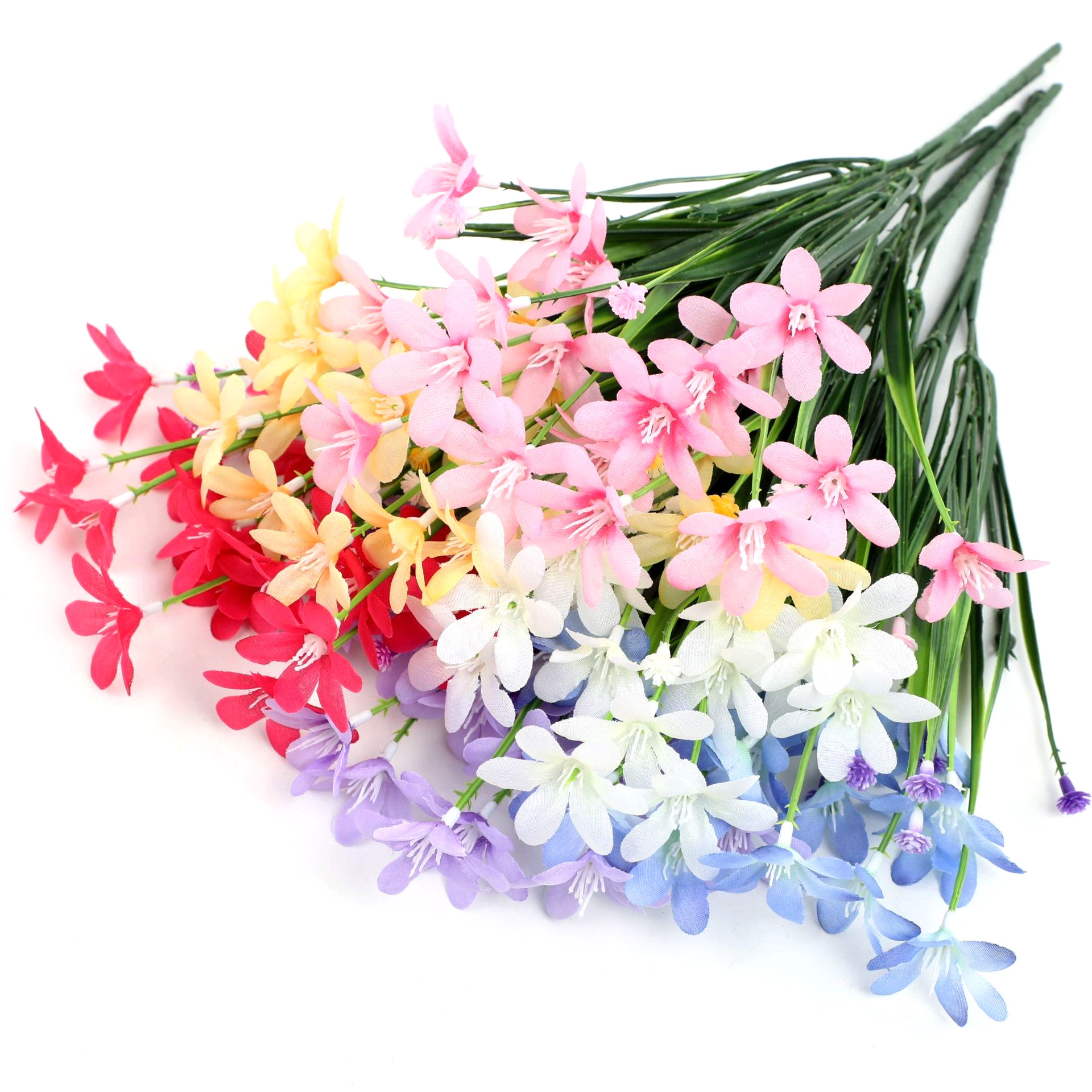 仿真花DIY发饰配件/假花/5朵塑膠花/仿真花/假花批发产品图