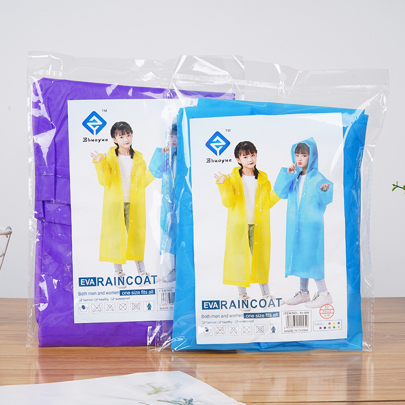 Wholesale non-disposable EVA children's raincoats, enlarged and thickened outdoor one-piece raincoats for primary school boys and girls
