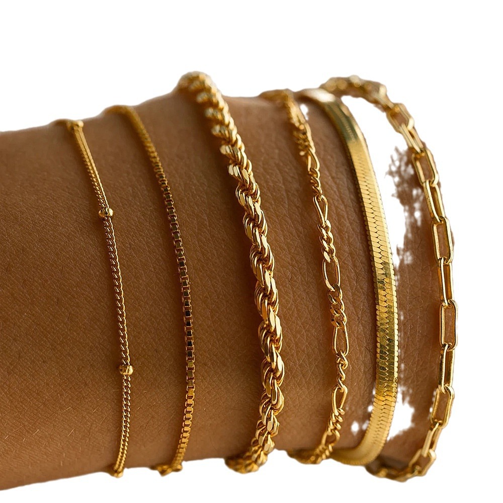 A new type of alloy combination bracelet and foot accessory six-piece set for cross-border trade is selling well Item Picture