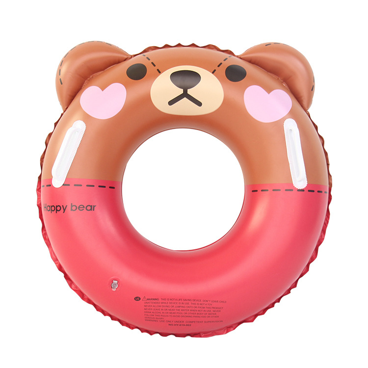 Wholesale Hongyu Little Bear Children's swimming rings, thickened handle children's swimming rings, PVC inflatable Brown Bear swimming rings Item Picture