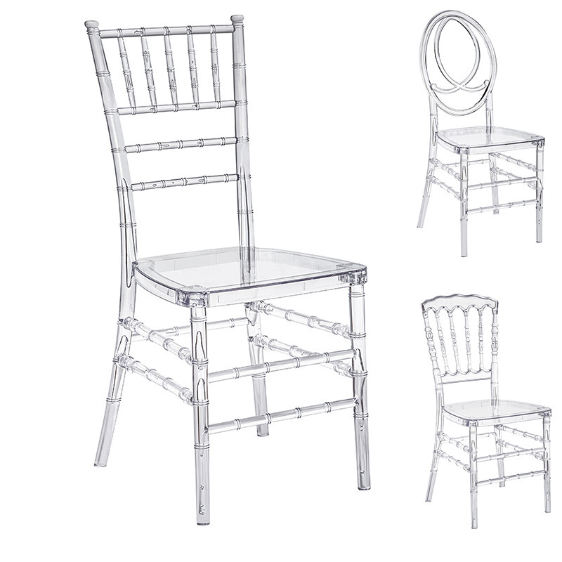Star Factory wholesale outdoor wedding acrylic chairs, transparent crystal stools, hotel banquet hall plastic PC bamboo joint chairs