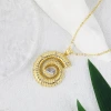 Wholesale of new cross-border European and American ocean beach oil-dripping conch vacation style pendant necklace accessories, versatile collarbone chain details Picture