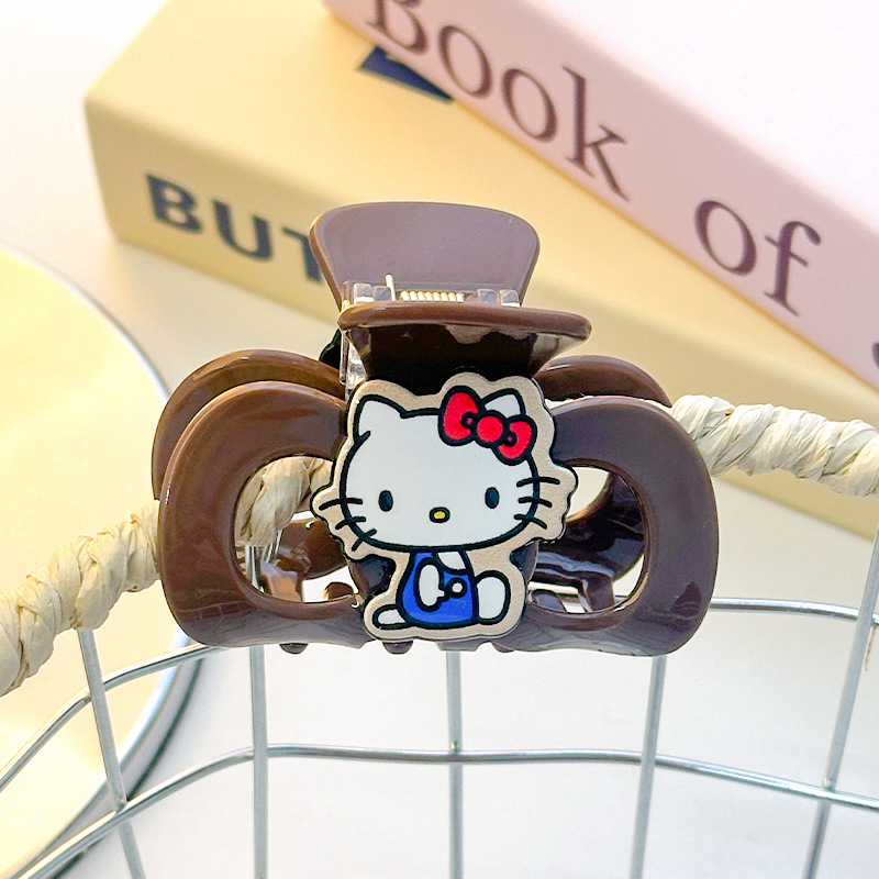 Sanrio officially authorized Hello Kitty hairpin cartoon, cute and girlish, shark hairpin at the back of the head Item Picture
