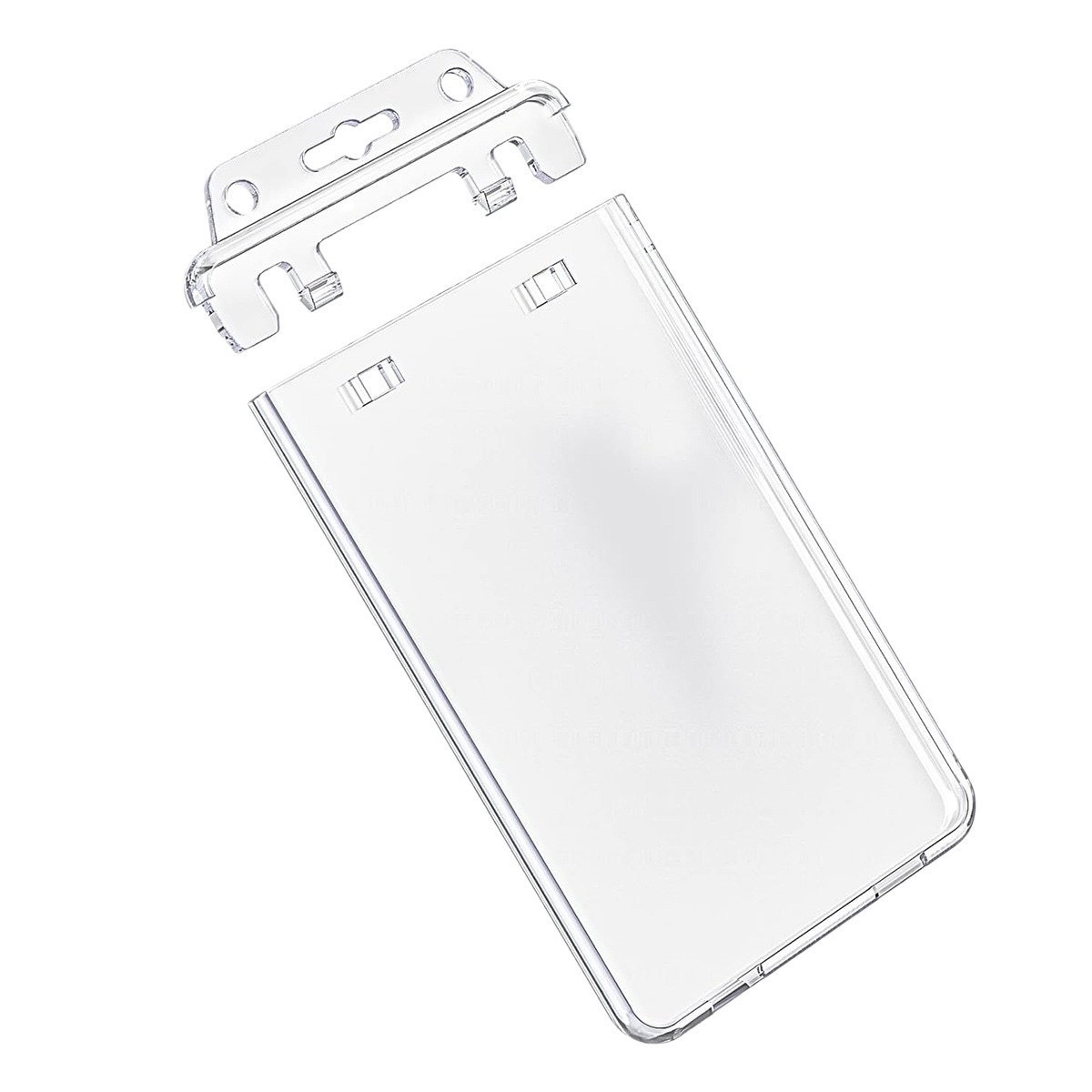 Jinwang Stationery Transparent ABS insertable card holder for business high-end hard-shell sealed work ID card holder protection Item Picture