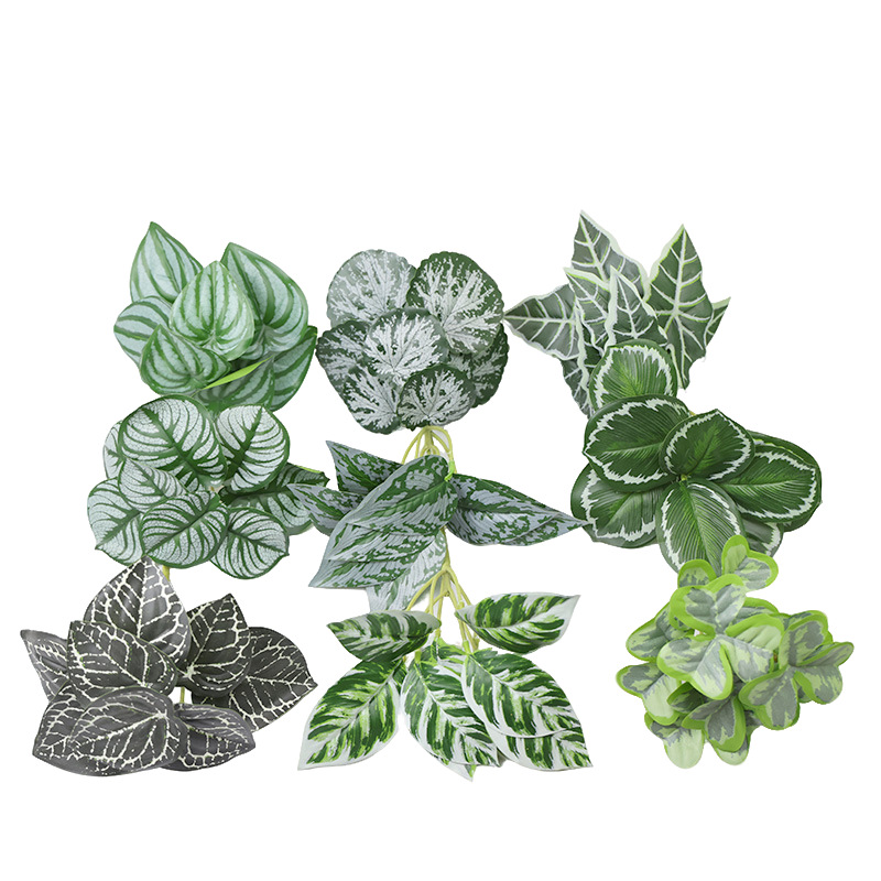 仿真绿植物镜片叶子圆贝叶中壁挂仿真绿植 婚庆造景搭配装饰树叶