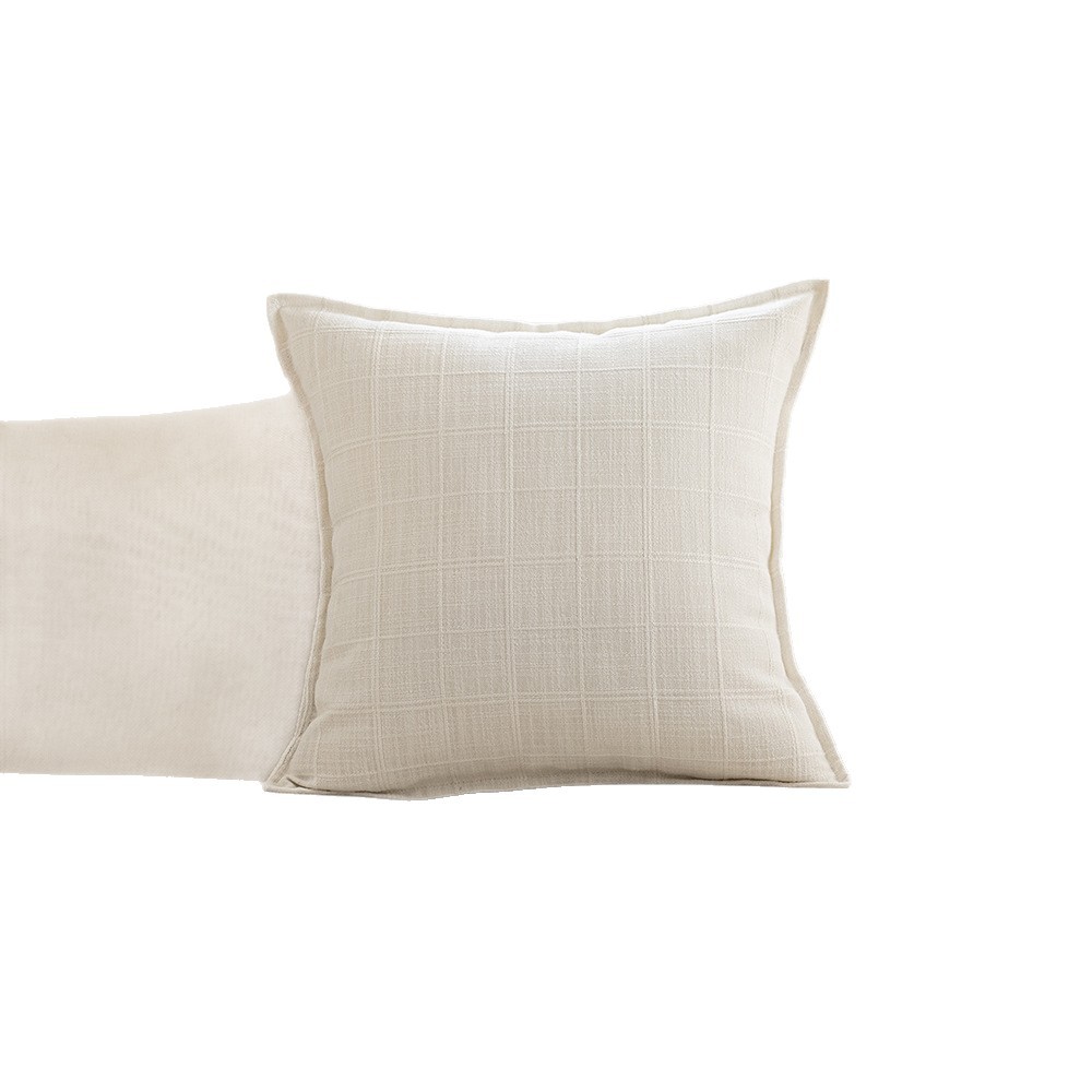 Cross-border minimalist style autumn and winter solid color polyester double-sided jacquard checkered home cushion Headboard sofa pillowcase Item Picture