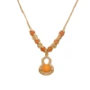 A new autumn and winter fashion, light luxury, versatile beaded and diamond-encrusted gourd pendant necklace with a unique and simple design sense collarbone chain Item Picture