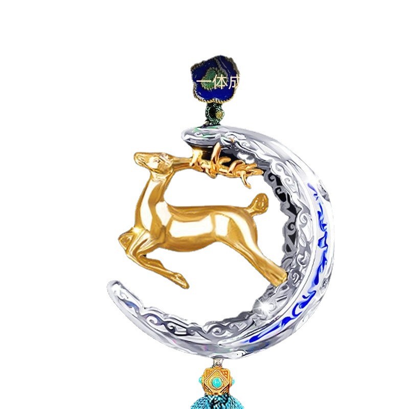 "Safe Journey Car Pendant, diy car deer pendant, Chinese windmill interior decoration - Deer Safety Pendant. Item Picture