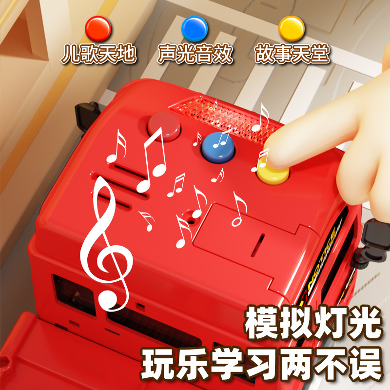 Yimi Children's toys, double-layer folding deformation ejection container truck, large truck storage track, alloy car, boy Specification image