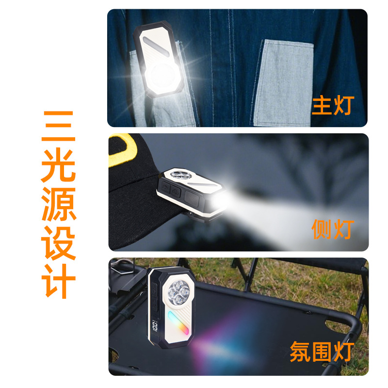 Strong Headlight Induction Clamp Magnetic Attraction Work Light Type-C Charging Digital Display Multi-Functional Induction Headlight Mini 2025 New Model Specification drawing